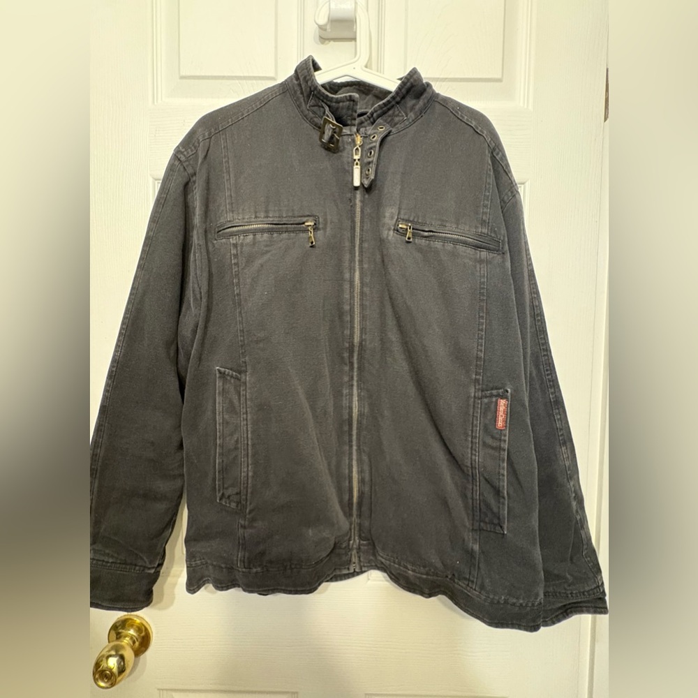 Vintage Marlboro black jean bomber jacket